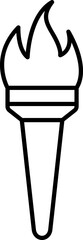 Vector Olympic Torch Outline Icon Design