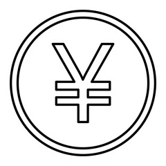 Vector Yen Outline Icon Design