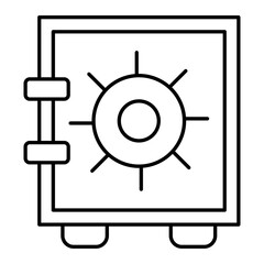 Vector Safe Box Outline Icon Design