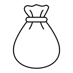 Vector Money Bag Outline Icon Design