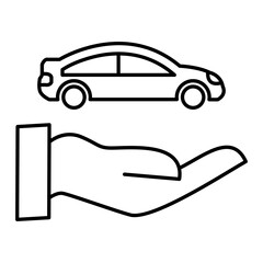 Vector Car insurance Outline Icon Design