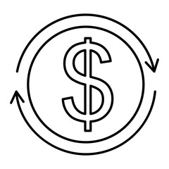Vector Money Flow Outline Icon Design