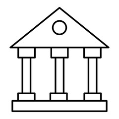 Vector Bank Outline Icon Design