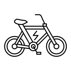 Vector Electric Bicycle Outline Icon Design