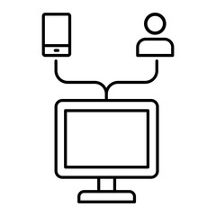 Vector Connected Outline Icon Design