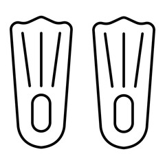Vector Flippers Outline Icon Design