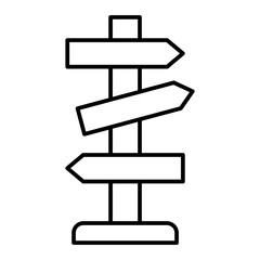 Vector Road Board Outline Icon Design