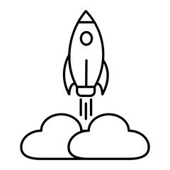 Vector Rocket Outline Icon Design
