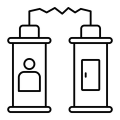 Vector Teleport Outline Icon Design