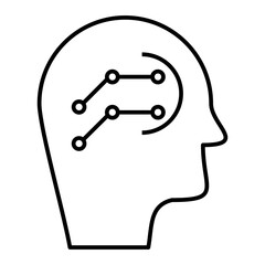 Vector Cyborg Outline Icon Design