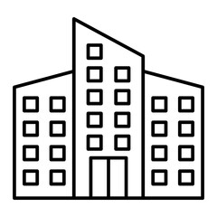 Vector Office Building Outline Icon Design