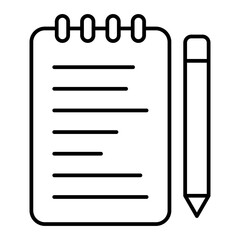 Vector Notepad Outline Icon Design