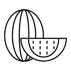 Vector Watermelon Outline Icon Design
