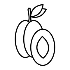 Vector Plum Outline Icon Design