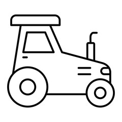 Vector Tractor Outline Icon Design