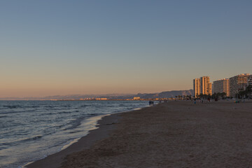 city of Cullera  skyline with the beach