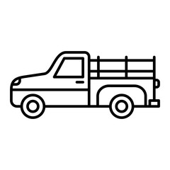 Vector Farmer Truck Outline Icon Design