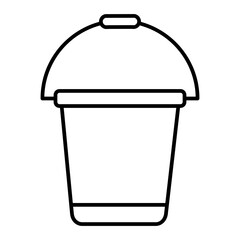 Vector Bucket Outline Icon Design