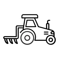 Vector Plow Outline Icon Design