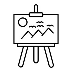 Vector Easel Outline Icon Design