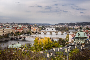 Fototapeta na wymiar Prague River Czech Republic nature landscape citty