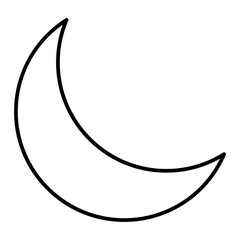 Vector Moon Outline Icon Design
