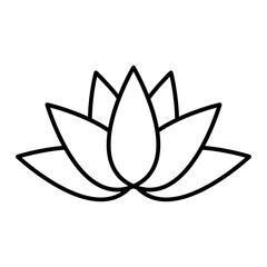 Vector Lotus Outline Icon Design