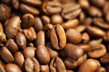  roasted coffee beans  closeup cafe
