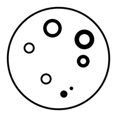 Vector Moon Outline Icon Design