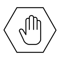 Obraz premium Vector Stop Outline Icon Design