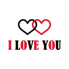 Red vector love heart. Illustrations on a white background