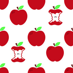 Vector image. Apples seamless pattern. Funny image to decorate.