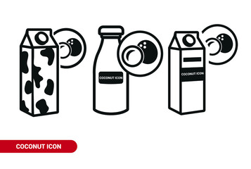 Vector image. Coconut milk icon.