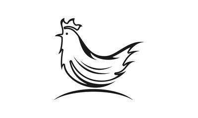 Modern chicken silhouette icon