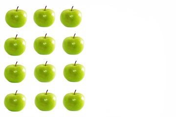 fresh natural fruit green apple on white background