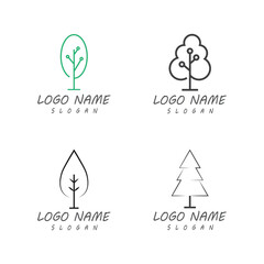 Tree Line Logo Template vector symbol nature