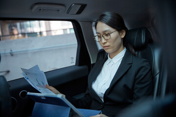 businesswoman in the car