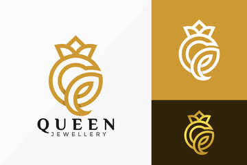 Letter Q Queen Crown Luxury Logo Vector Design. Abstract emblem, designs concept, logos, logotype element for template.