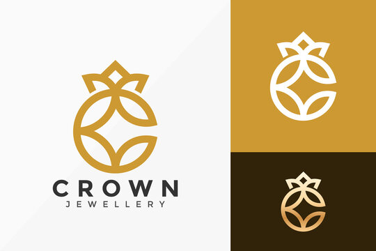 Letter C Crown Logo Vector Design. Abstract emblem, designs concept, logos, logotype element for template.