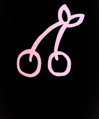 さくらんぼ　スクラッチアート