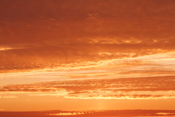 late beautiful sunset with clouds, natural beauty background