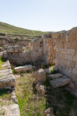 The ruins  of the outer part of the palace of King Herod - Herodion,in the Judean Desert, in Israel