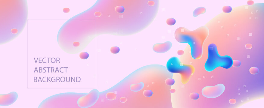 Colorful vector abstract background. Set of futuristic fluid elements. Graphic vector webpage.
