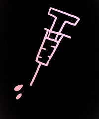 注射器　スクラッチアート