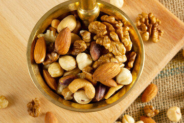 mixed nuts morter and pestle