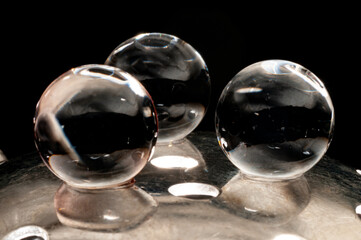 Three spheres in the hole in the backlight lighting system