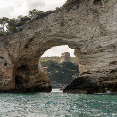 Fototapeta na wymiar picturesque Arco di San Felice near Vieste on Gargano Peninsula