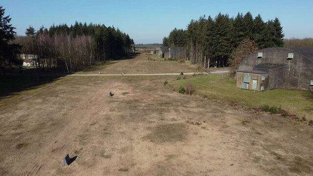 Hangars at former military airbase Soesterberg in the Netherlands, Aerial