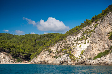 Fototapeta premium Gargano coast with sea cave (Grotta) in Puglia