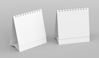 Blank desk top calendar, blank desktop flip-top calendar, mock up template for corporate design, 3d render